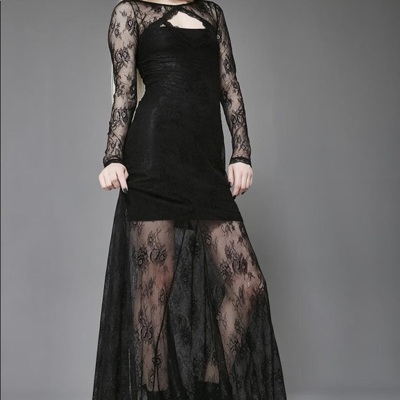 Dolls Kill Dresses & Skirts - Widow Crown Of Sympathy Lace Dress